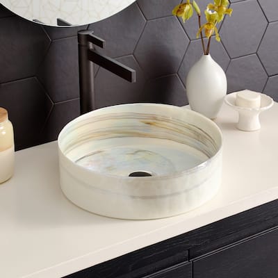 Positano Handmade Murano Glass Bathroom Sink - 16x16x4.5