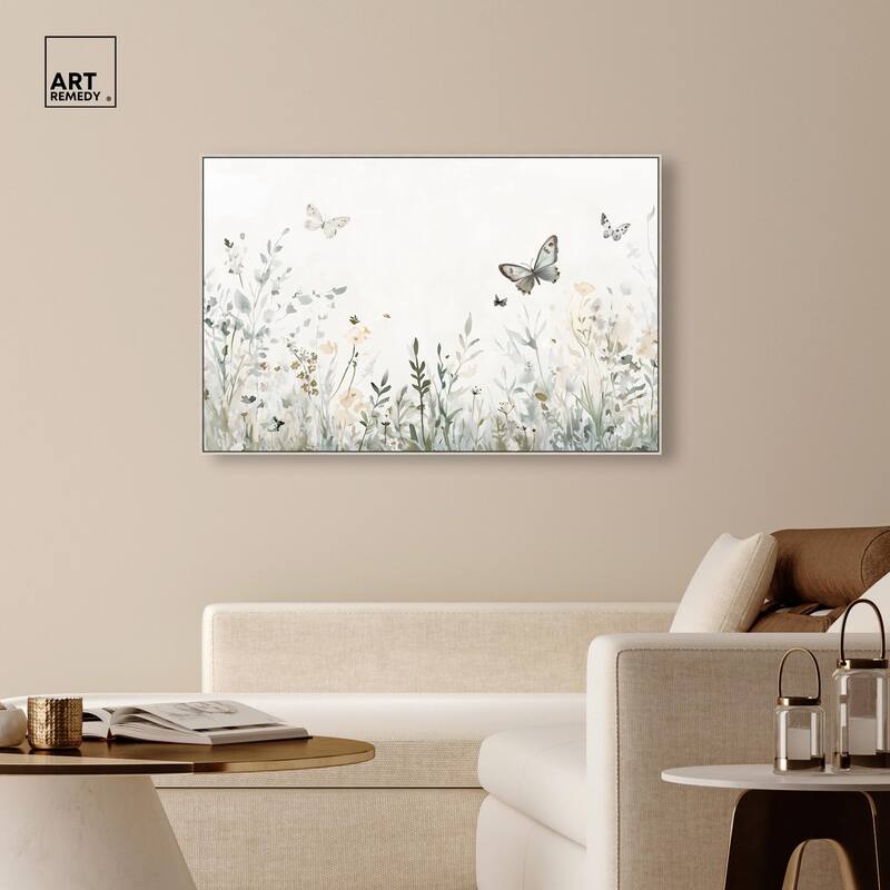 Butterfly Field Canvas by Art Remedy