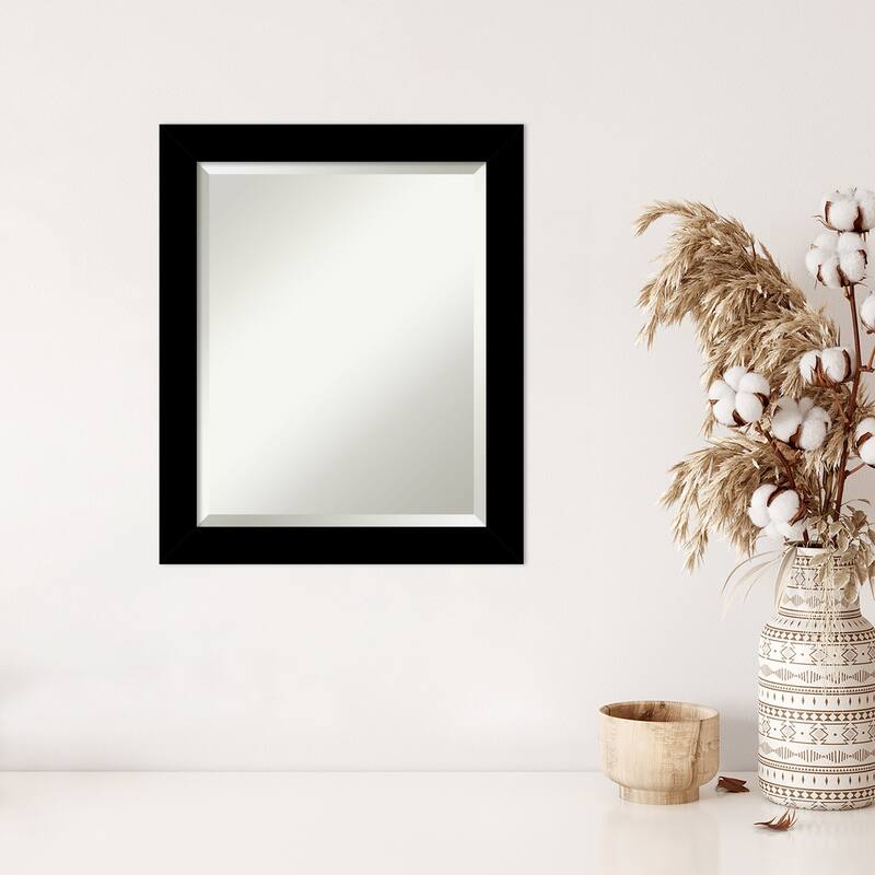 Brushed Beveled Framed Wall Mirror - Brushed Black