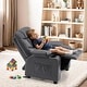preview thumbnail 20 of 79, MCombo Big Kids Recliner Chair with Cup Holders , Velvet Fabric