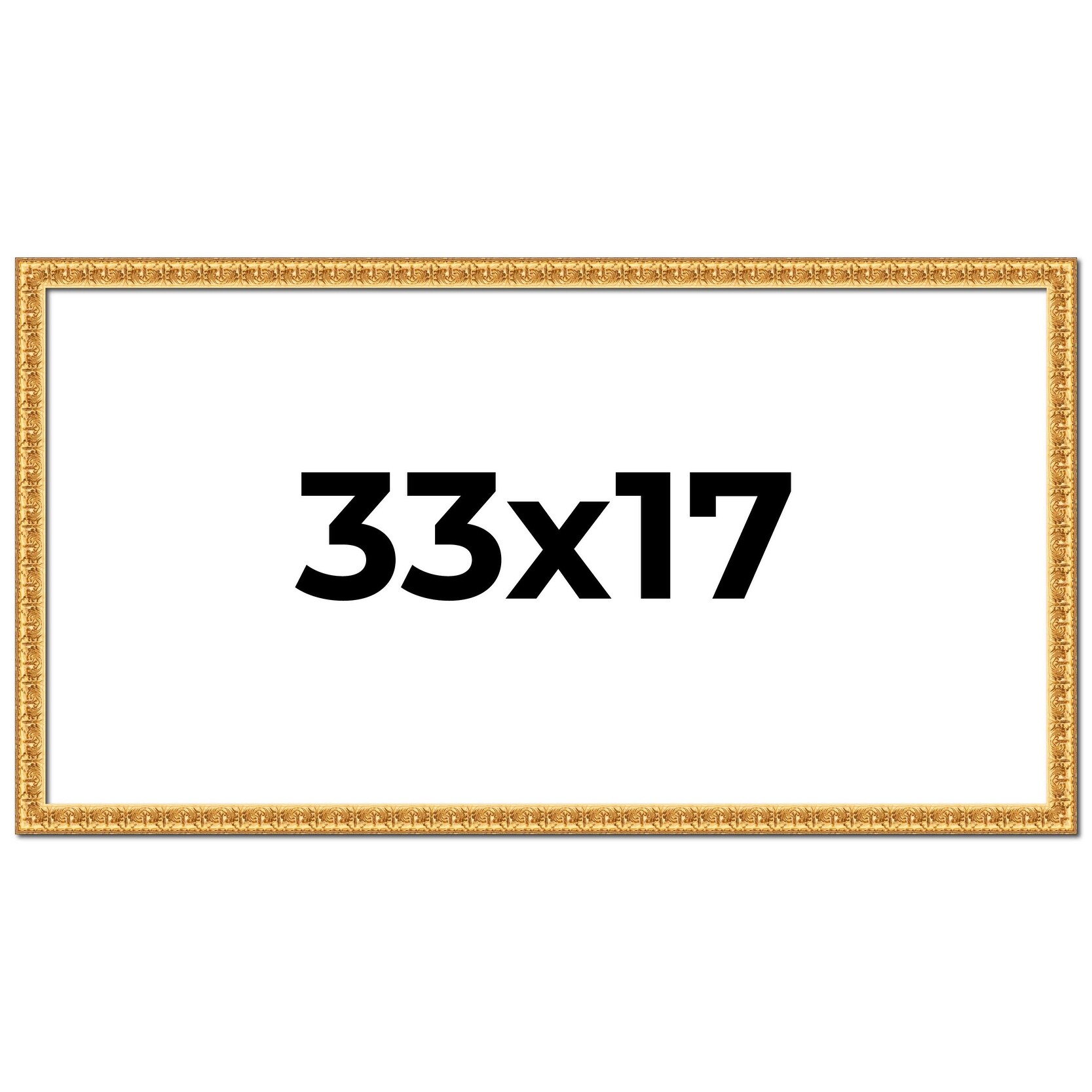 33x17 Frame Gold Real Wood Picture Frame Width 1 inches | Interior