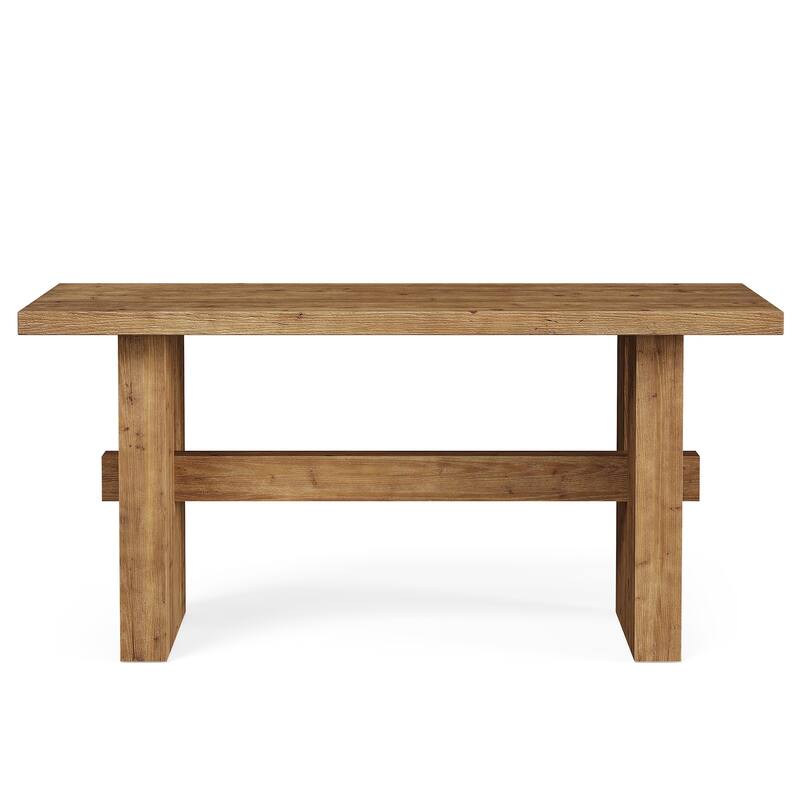 Solid Wood Dining Table, Large Rectangular Kitchen Table for Dining/Living Room