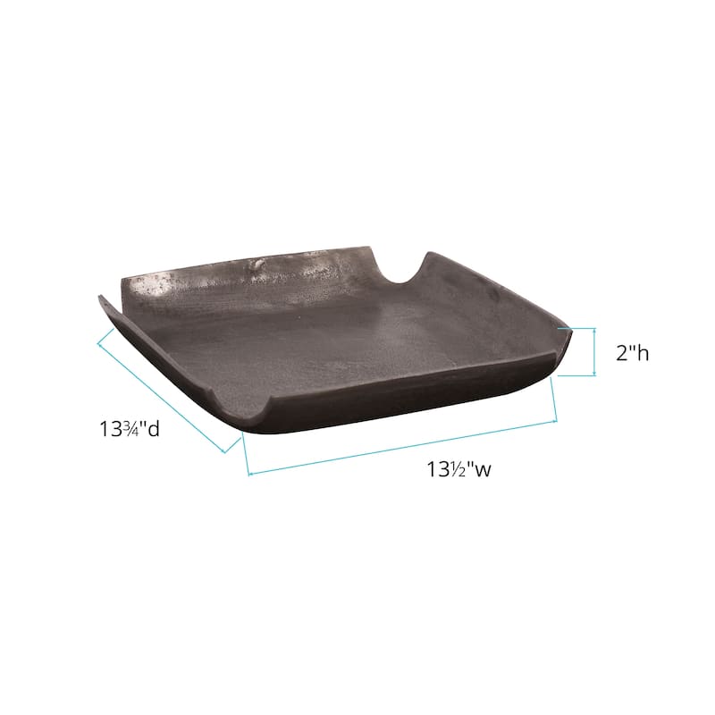 Allan Andrews Graphite Aluminum Tray with Notched Corners