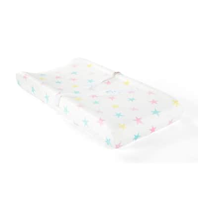 Lush Decor Baby Rainbow Allover Stars Soft & Plush Changing Pad Cover - 32" x 16" x 5"
