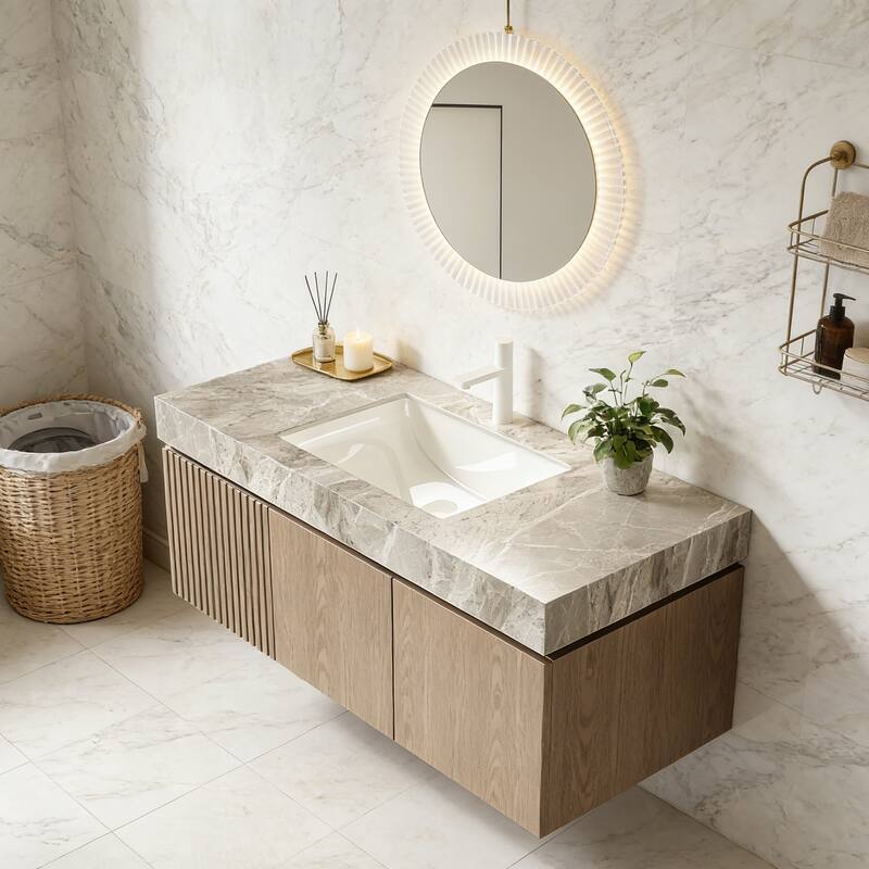 Floating Bathroom Vanity with 1 Pre-drilled Faucet Holes