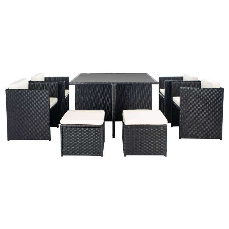 SAFAVIEH Outdoor Living Klena 9-piece Dining Set - 45"W x 45"D x 29"H