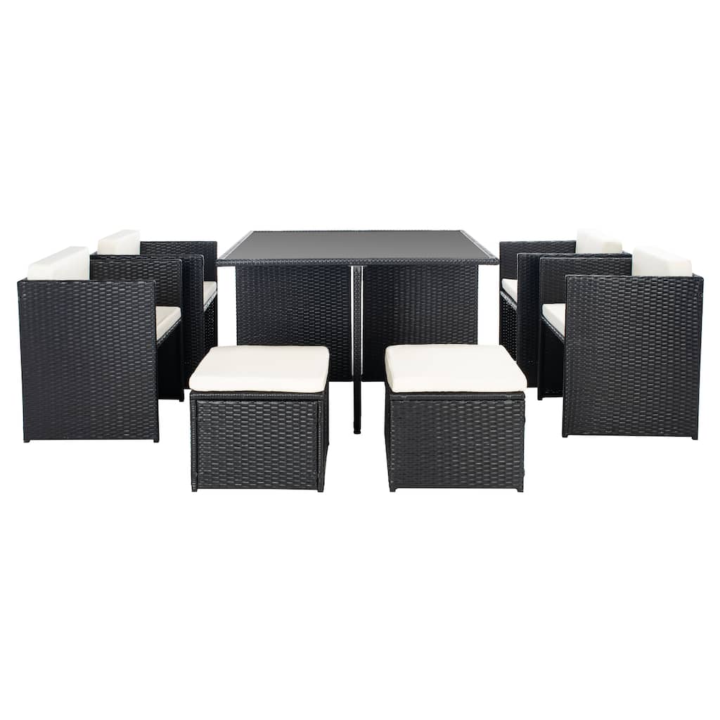 SAFAVIEH Outdoor Living Klena 9-piece Dining Set - 45"W x 45"D x 29"H