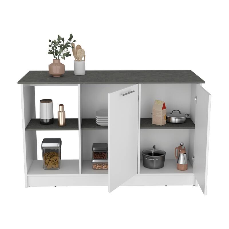 Kitchen Island for Dining Room,Two open storage shelves, Kitchen