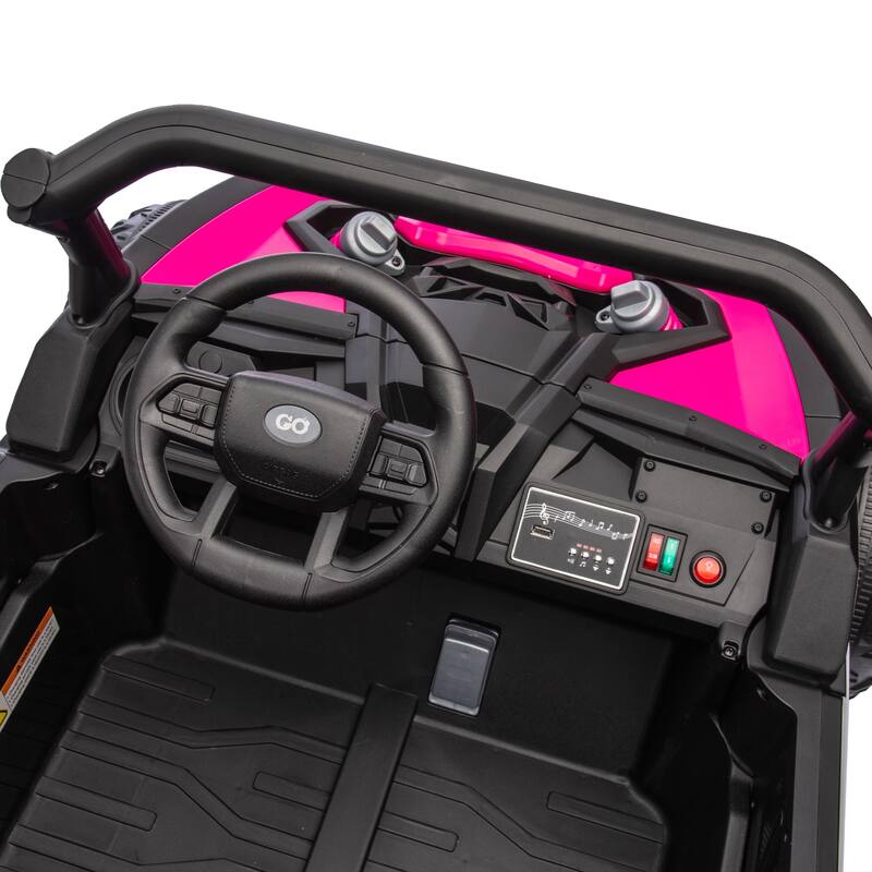 24V 2-Seater Kids Ride On UTV W/Parents Remote Control,4-Wheel Suspension,Slow Start,Large wheel,Anti-collision bar,LED