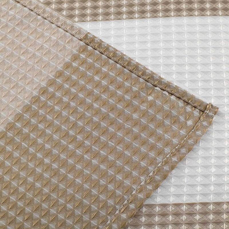 Dainty Home Striped Ombre Waffle Weave Fabric Shower Curtain