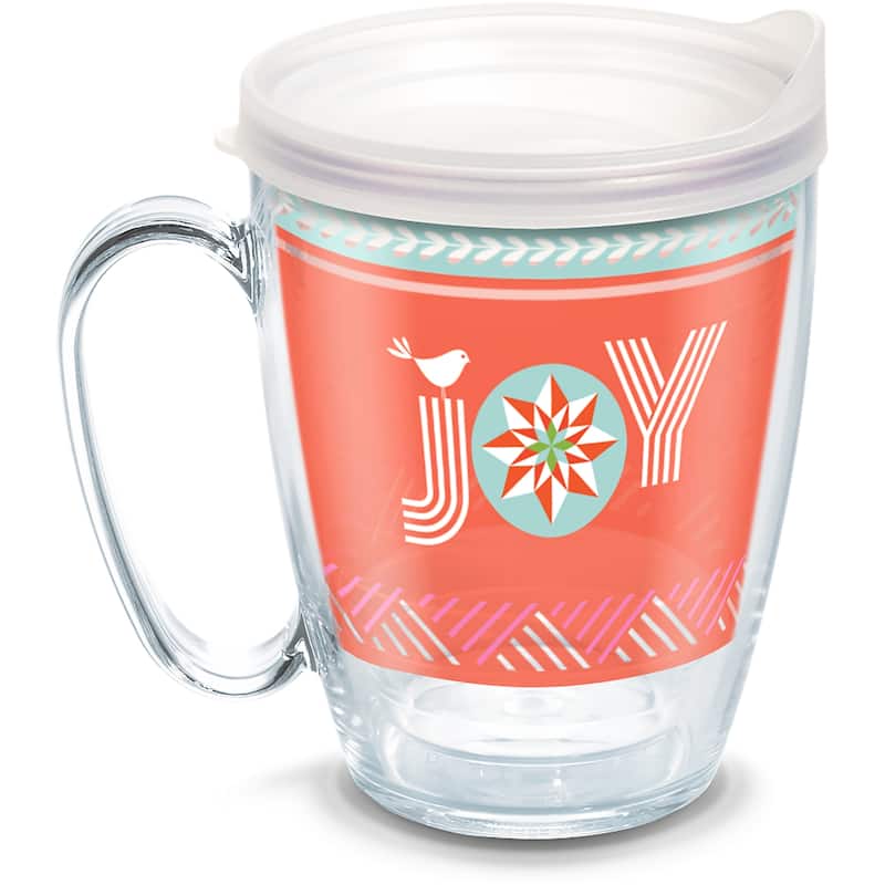 Tervis Christmas Joy Holiday Season Made in USA Double Walled Insulated Travel Tumbler, Classic - 16oz Mug - 16oz Mug