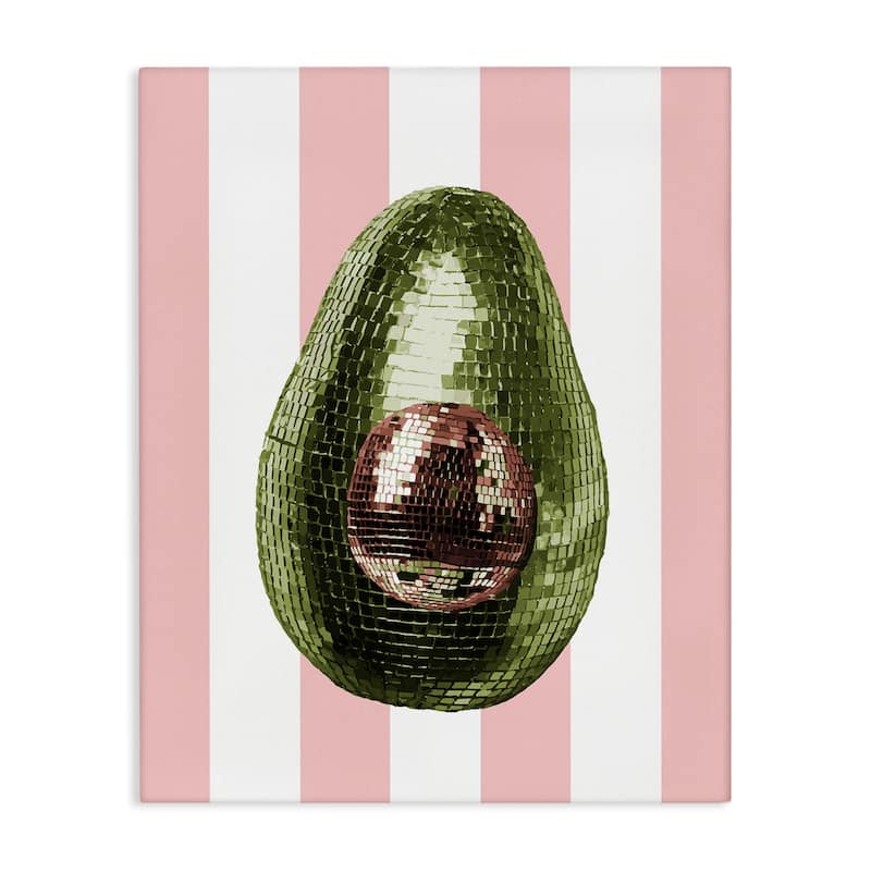 Stupell Disco Avocado on Pink Canvas Wall Art Design By Lil' Rue - 30 x 40