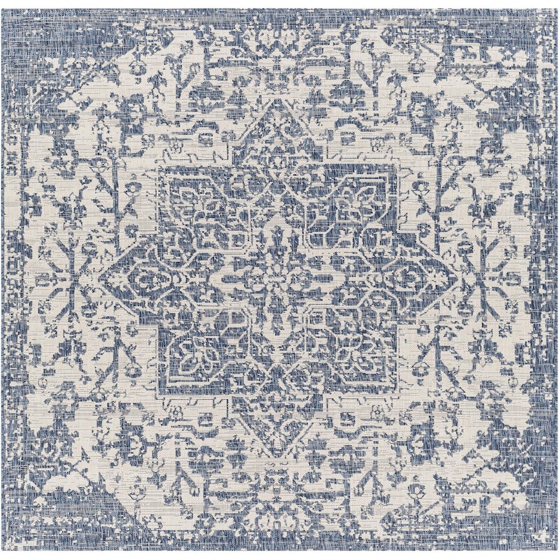 Livabliss Eagean Updated Traditional Medallion Indoor / OutdoorArea Rug