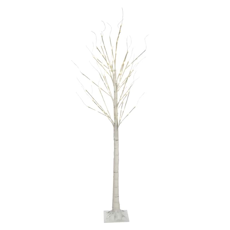 83 Inch Birch Tree On Metal Base In/Outdoor 120 Leds With 8 Lighting Modes