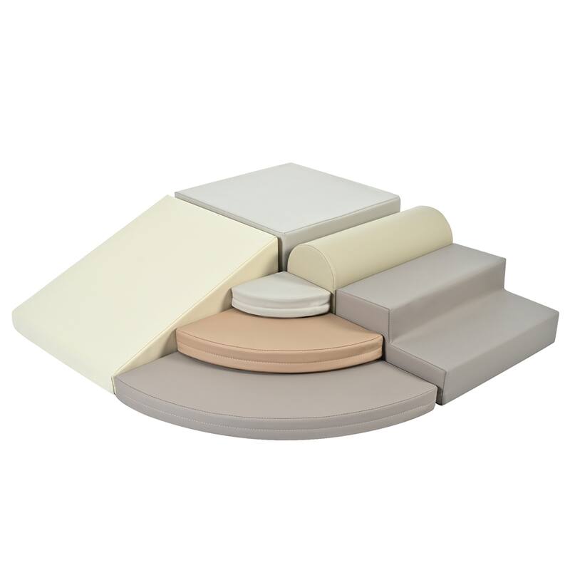 7 Piece Pizza Shape Foam Climbing Blocks for Toddlers