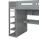 preview thumbnail 6 of 8, Twin Size Loft Bed with Desk, Wardrobes, 4 Drawers and 4 Shelves, Grey