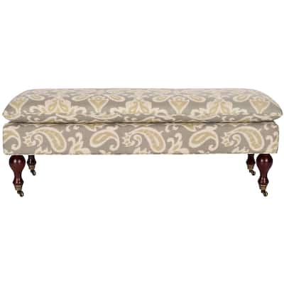 SAFAVIEH Tari Pillowtop Grey/ Sage Bench - 0 - 52" W x 21" D x 19" H - 52Wx21Dx19H