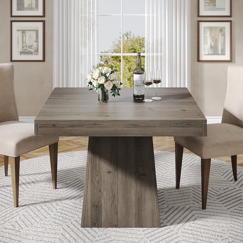 Square Dining Table for 4, 31.5-Inch Kitchen Table with Pedestal Base - 31.5"D x 31.5"W x 29.53"H