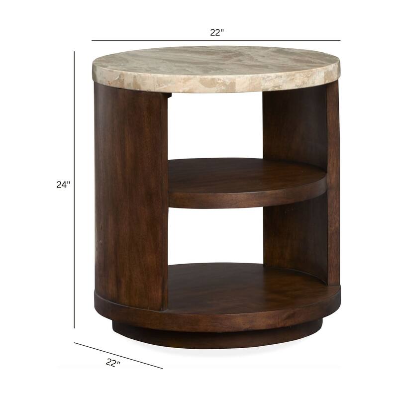 Magnussen Home Mcpherson Burnt Umber Round End Table - 22''W x 22''D x 24''H