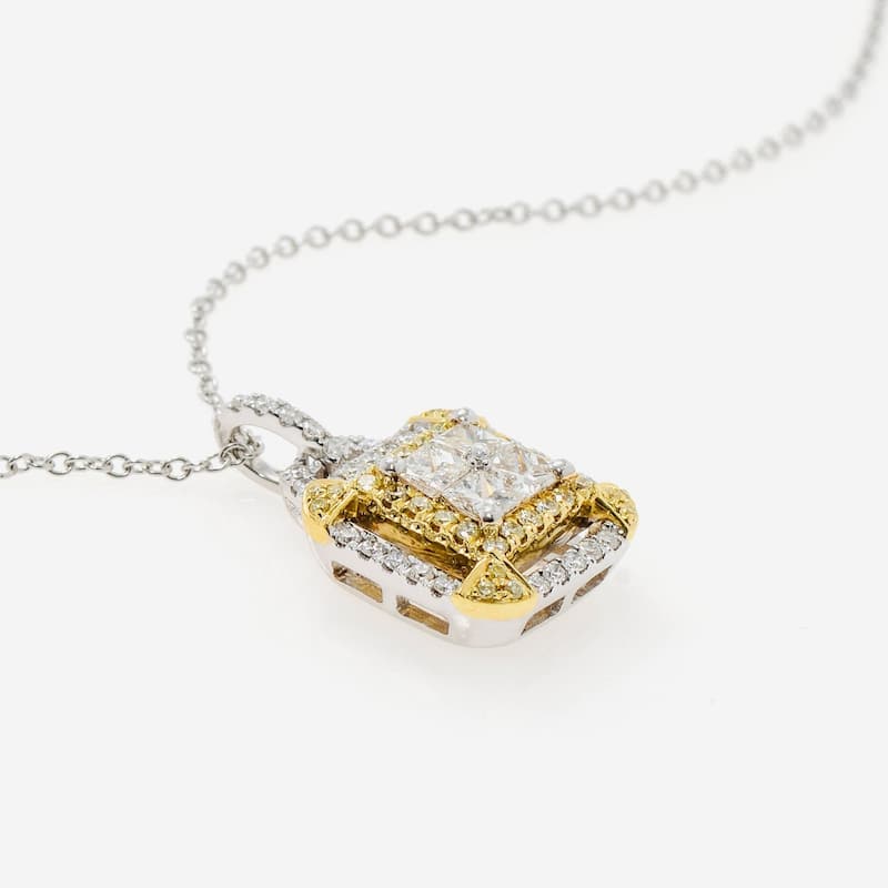 Gregg Ruth 18K Gold, White Diamond and Fancy Yellow Diamond Pendant Necklace - 18