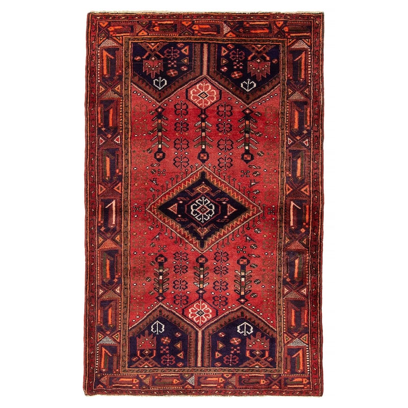 ECARPETGALLERY Hand-knotted Andelz Red Wool Rug - 4' 4" x 6' 10" - Red - 4' 4" x 6' 10" - Rectangle