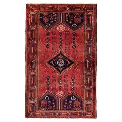 ECARPETGALLERY Hand-knotted Andelz Red Wool Rug - 4' 4" x 6' 10"