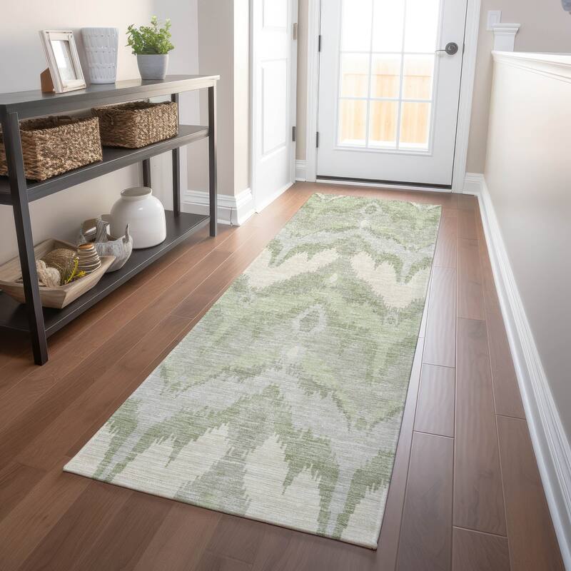 Premium Washable Super Soft Modern Ikat Mayfield Rug - Aloe - 2' 3" x 7' 6" - Runner