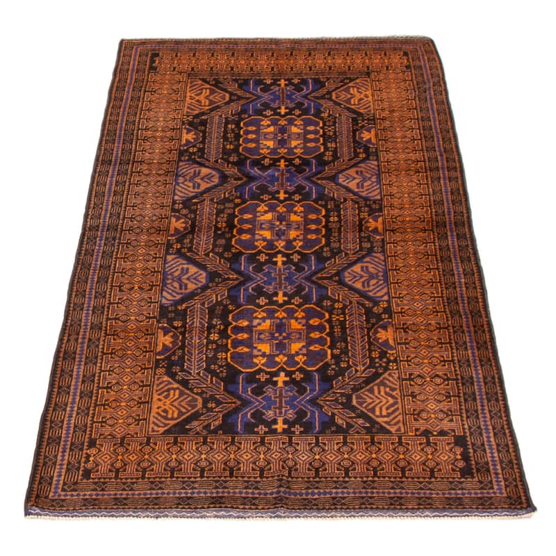 Teimani Black, Brown Rug 3'7" x 7'0" - 3'7 x 7'0