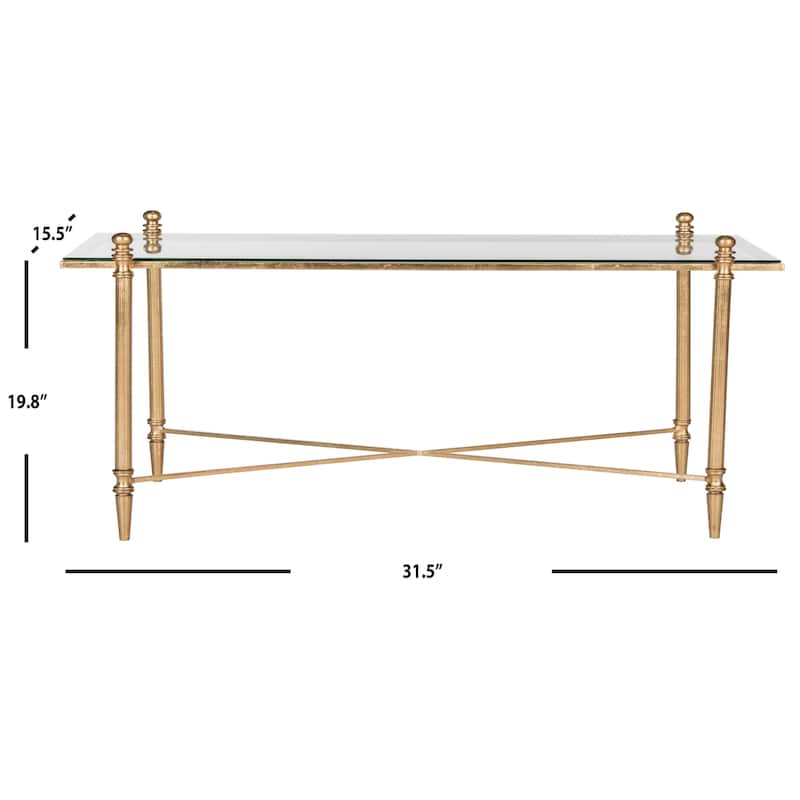 SAFAVIEH Olivera Antique Gold Leaf Coffee Table - 31.5" x 15.5" x 19.8" - 32Wx16Dx20H