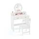 preview thumbnail 3 of 17, Kids Vanity Set with Mirror Princess Makeup Dressing Desk and Chair Set with Mirror-White White