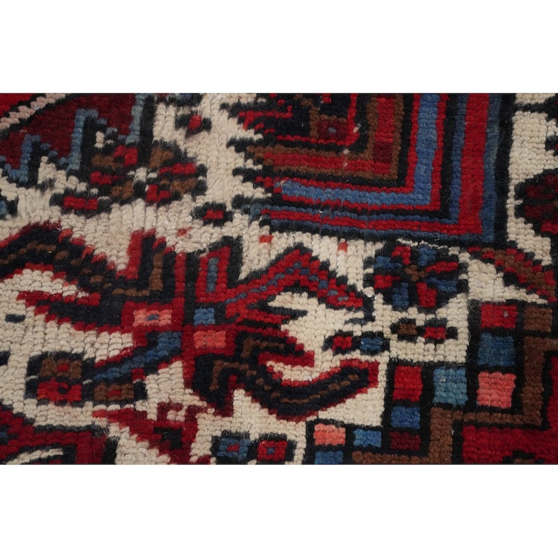 Hand Knotted Oriental 100% Wool Carpet Traditional Medallion Red Heriz Area Rug - 12' 2'' X 8' 3''