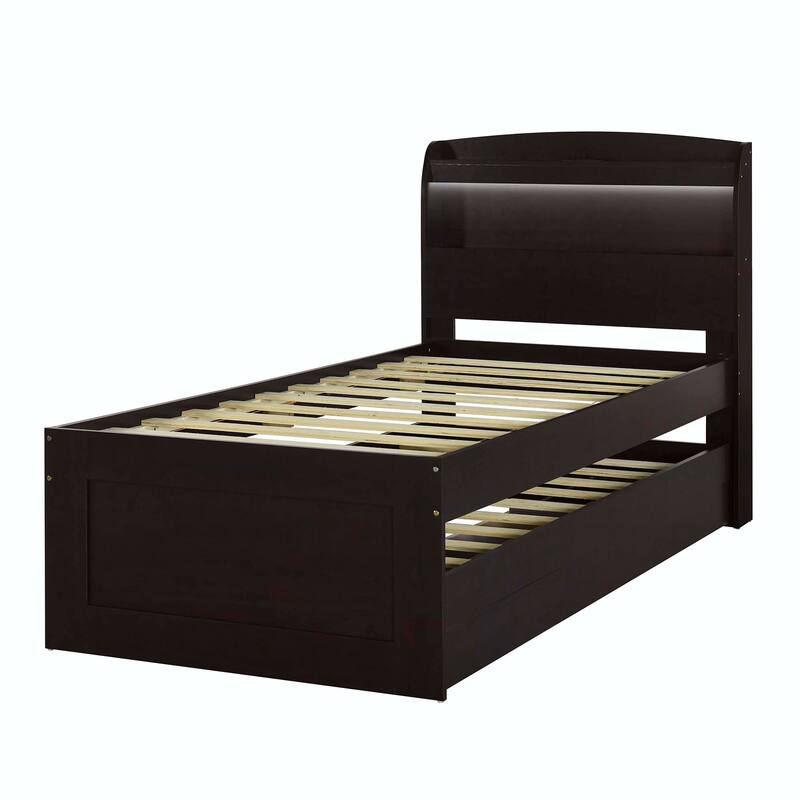 Platform Bed with Storage LED Headboard
