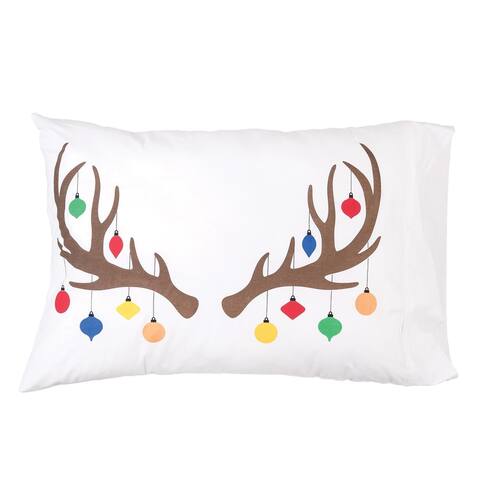 20" x 30" Reindeer Ornament Christmas Holiday Pillowcase - Standard