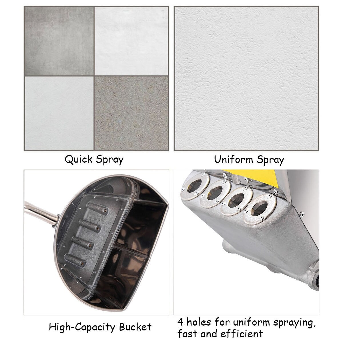 4 Holes Jet Cement Air Stucco Mortar Sprayer Hopper Concrete Paint Wall Gun Tool Drywall Tools Light Equipment Tools