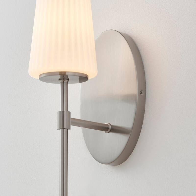 KAWOTI 16" 1- Light Wall Sconce with Opal Glass Shade