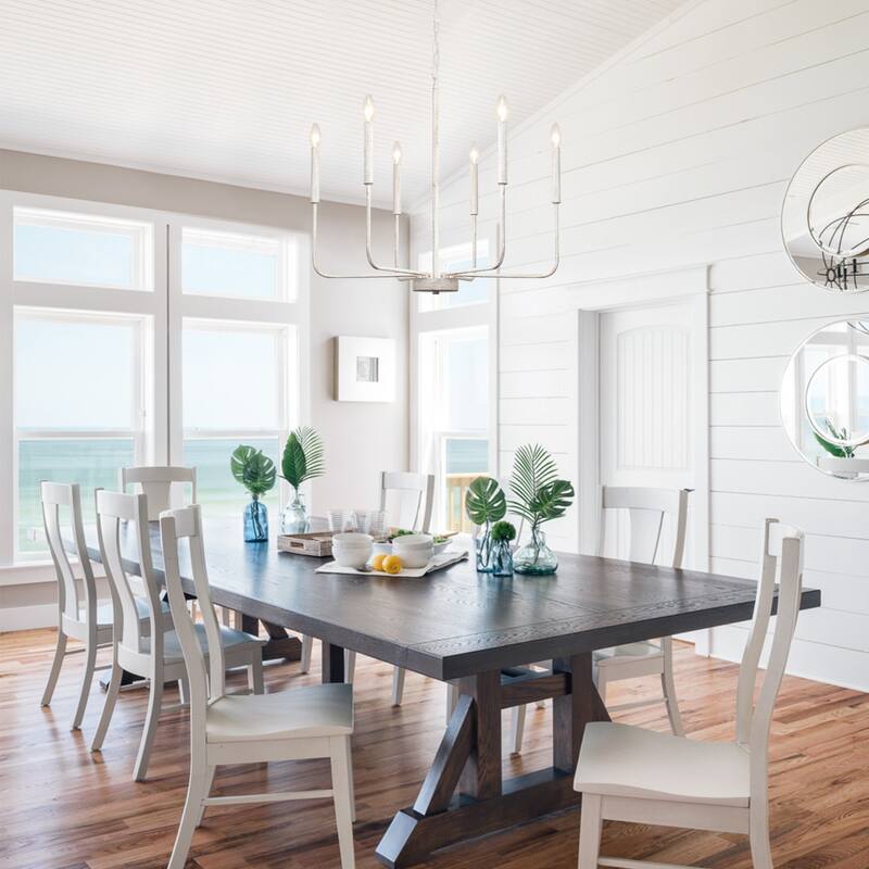 6-Light W26.18" x H66.92" Candle Chandelier for Living Room Kitchen Island