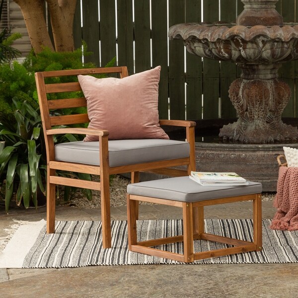 patio chair with ottoman that slides underneath