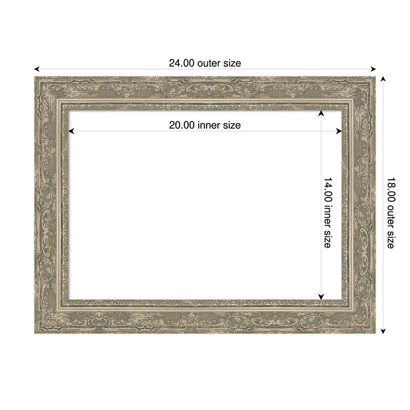 Filigree Framed Dry Erase Magnetic Board - 24 x 18 in - Filigree Silver