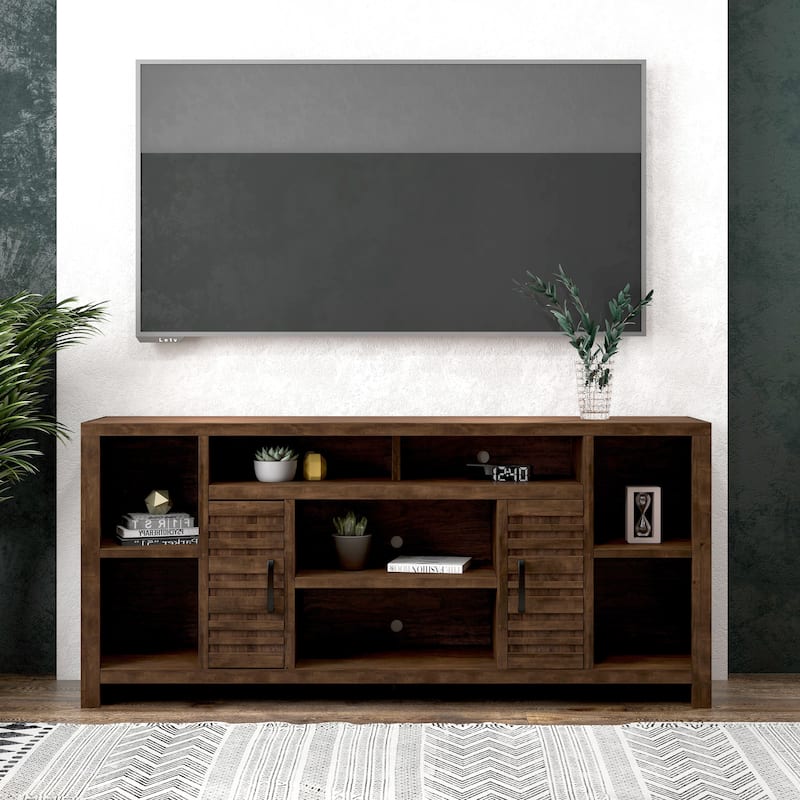 Bridgevine Home Sausalito 74 inch TV Stand Console for TVs up to 85 inches, No Assembly Required - Whiskey