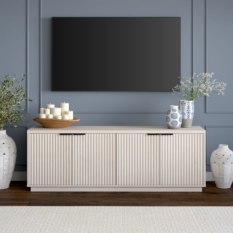 Mansfield Rectangular TV Stand for TV's up to 78" - 70" Wide - Alder White