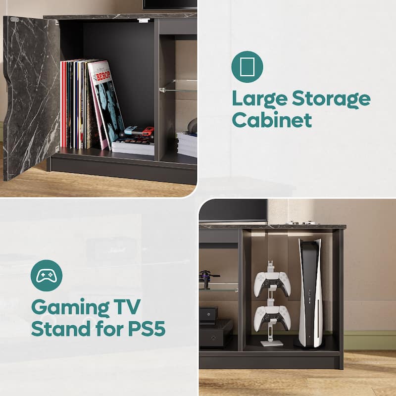Modern TV Stand for up to 65" TVs Gaming Entertainment Center with Adjustable Shelves for PS5 - 58 inches