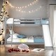 preview thumbnail 1 of 8, Full over Full Bunk Bed with Convertible Slide and Ladder, With Space-Saving Low Bunk Design,Suitable For Small Spaces,Gray Gray