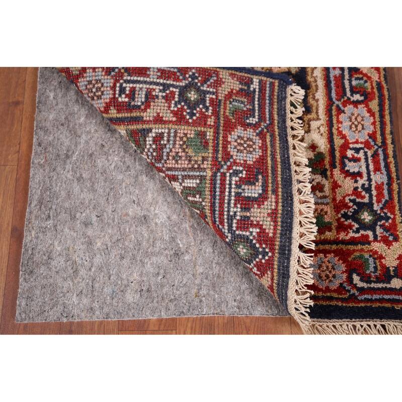 Navy Blue Heriz Serapi Indian Accent Rug Handmade Wool Carpet - 2'0" x 3'0"