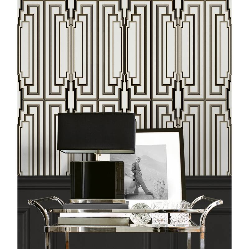 NextWall Manhattan Deco Peel and Stick Wallpaper - 27 in. W x 18 ft. L