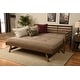 preview thumbnail 1 of 10, Somette Boho Daybed and Pop Up Bed in Rustic Walnut with Mattresses Linen Stone