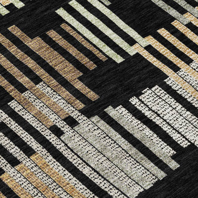 Machine Washable Indoor/ Outdoor Modern Pines Chantille Rug