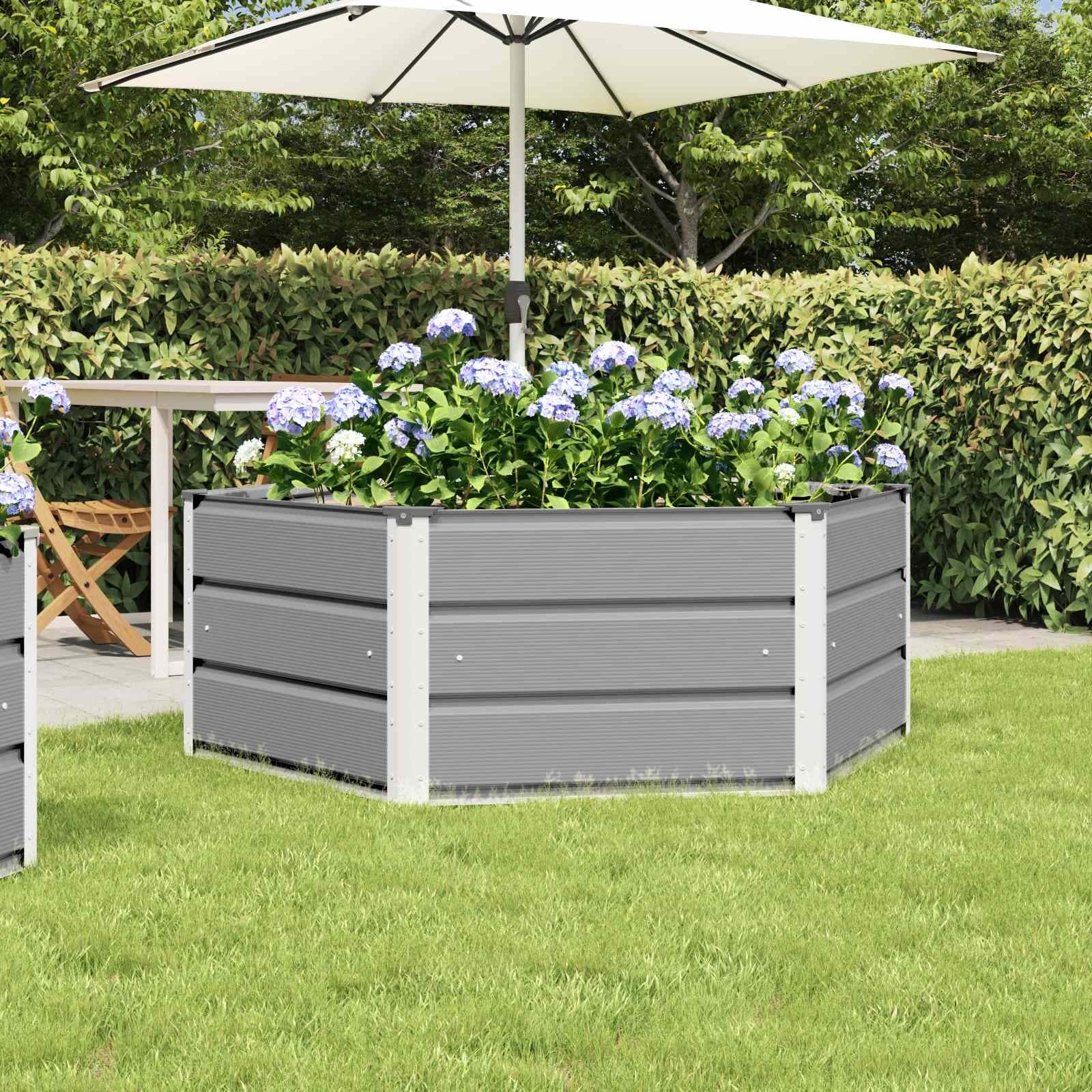vidaXL Planter in Steel - 50.79 x 50.79 x 17.72 in.