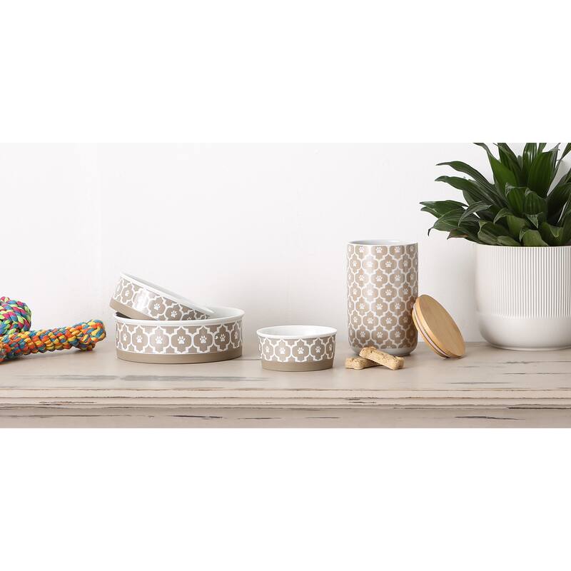 Bone Dry Lattice Pet Bowl (Set of 2)