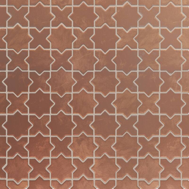 Merola Tile Sentier des cotto 2" Star Cross 11-7/8" x 11-7/8" Porcelain Mosaic Floor and Wall Tile