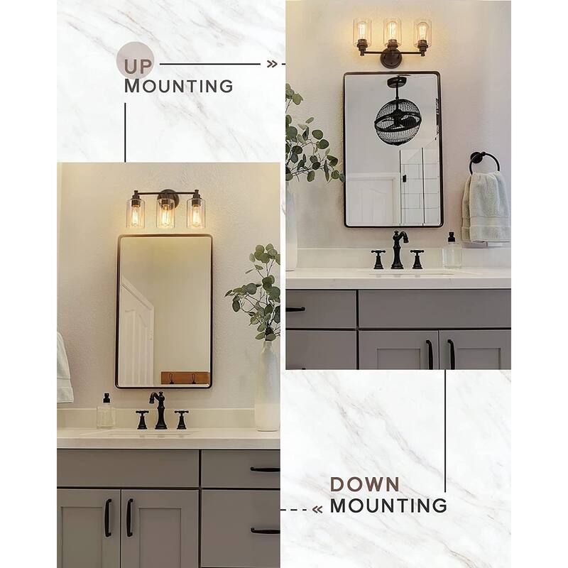 2/3/4/5-Light Bathroom Vanity Light with Clear Glass Shade